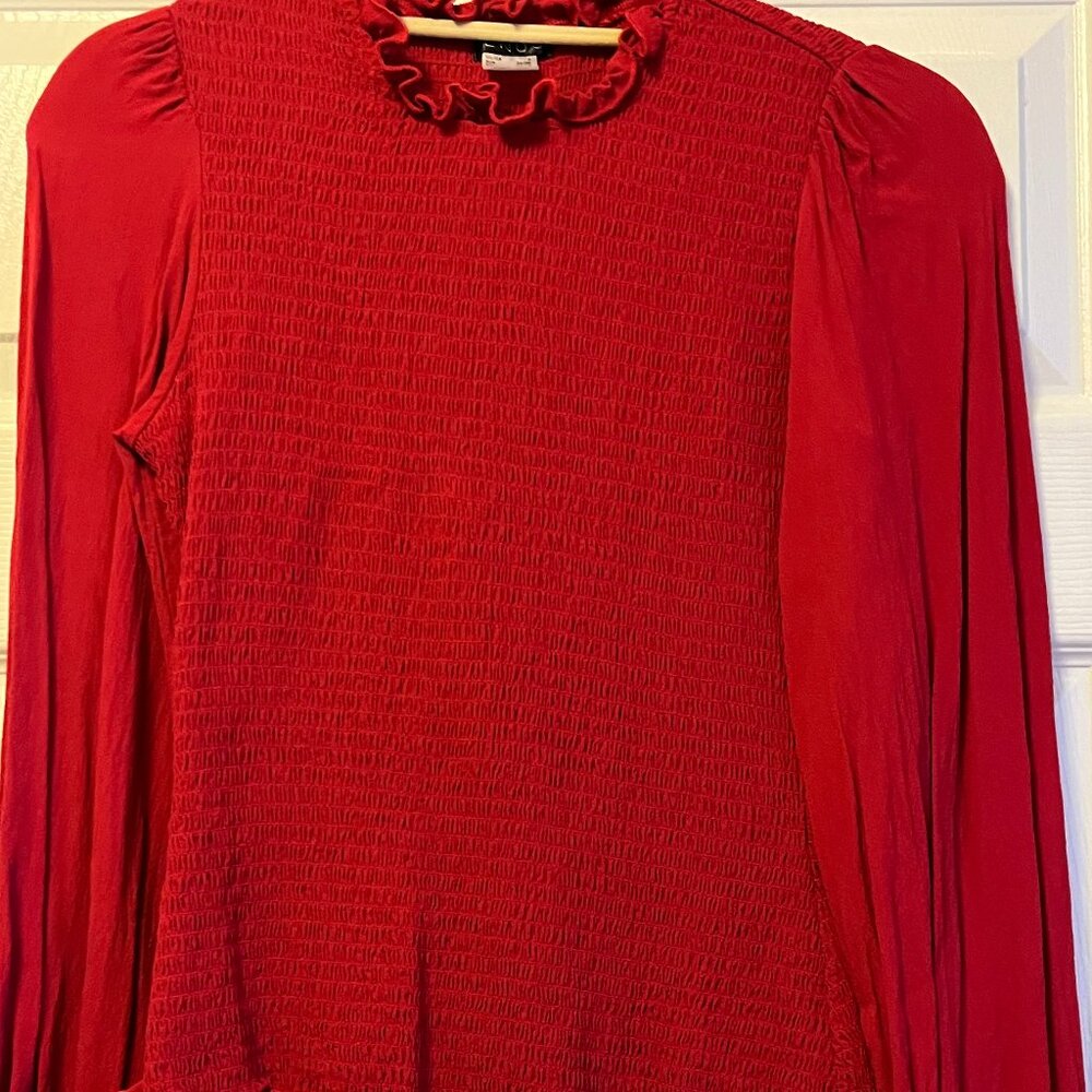 Women's Venus Red Ruched Blouse Size S